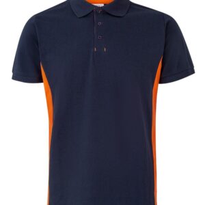 Velilla 105504 Polo Bicolor Manga Corta Marino Naranja