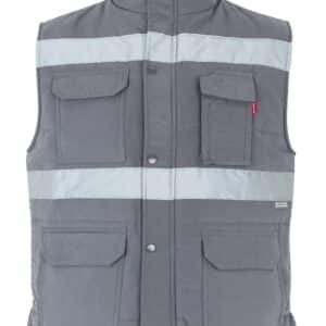 Velilla 205904 Chaleco Acolchado Multibolsillos Con Cintas Gris