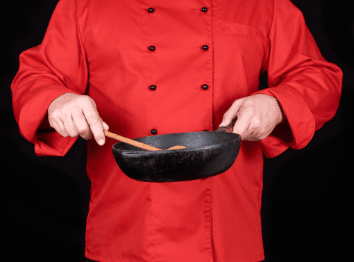 Chef Con Uniforme De Hosteleria Rojo