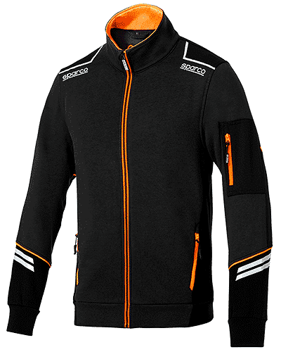 Sweat à Fermeture éclair Sparco Alabama Work - 260 G/m², 80% Coton 20% Polyester, Renforts Et Bandes Réfléchissantes