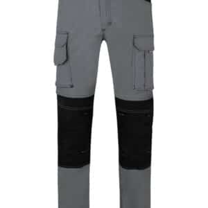 Velilla 103019s Pantalón Canvas Stretch Bicolor Con Bolsillos Flotantes Gris Negro