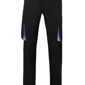 Velilla 103024s Pantalón Stretch Bicolor Multibolsillos Negro Celeste