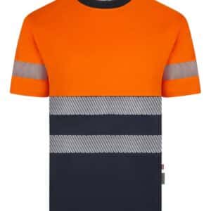 Velilla 305633 Camiseta Manga Corta Bicolor Naranja Flúor Marino