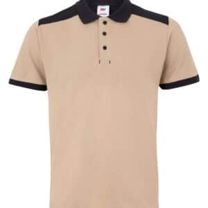 Velilla 105519s Polo Stretch Bicolor Manga Corta Beige Arena Negro