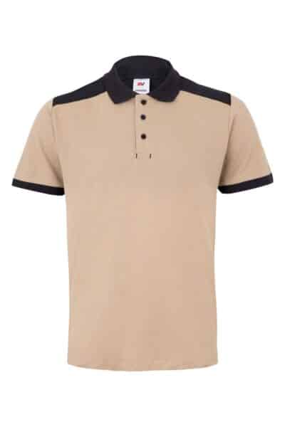 Velilla 105519s Polo Stretch Bicolor Manga Corta Beige Arena Negro