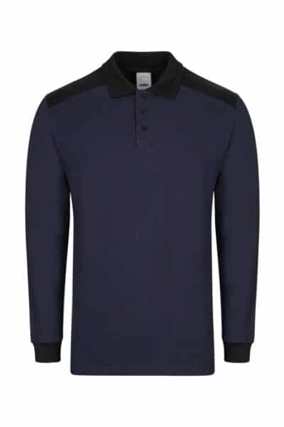 Velilla 105529s Polo Stretch Bicolor Manga Larga Azul Navy Negro