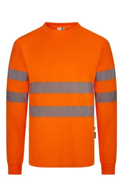 Velilla 305634 Camiseta Manga Larga con Cinta Segmentada Naranja Flúor