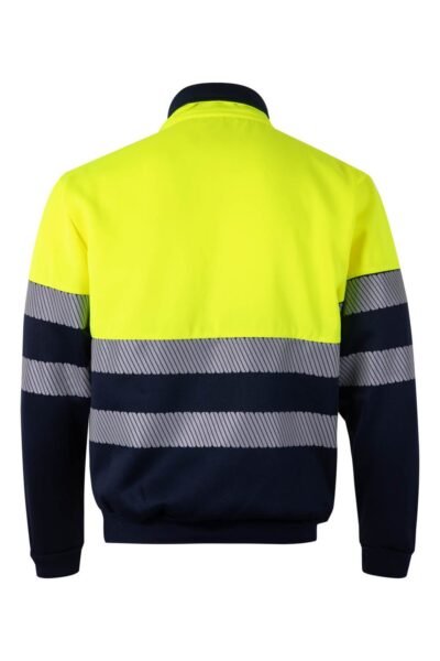 Velilla 305703 Sudadera Bicolor Con Media Cremallera Cinta Segmentada Azul Navy Amarillo Flúor 1