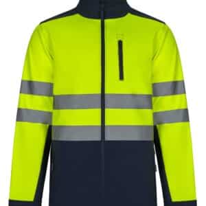 Velilla 306006 Cazadora Soft Shell Bicolor Azul Navy Amarillo Fluor