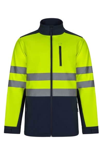 Velilla 306006 Cazadora Soft Shell Bicolor Azul Navy Amarillo Fluor