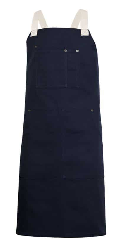 Velilla 404211b Delantal Peto Bicolor Azul Navy Marfil