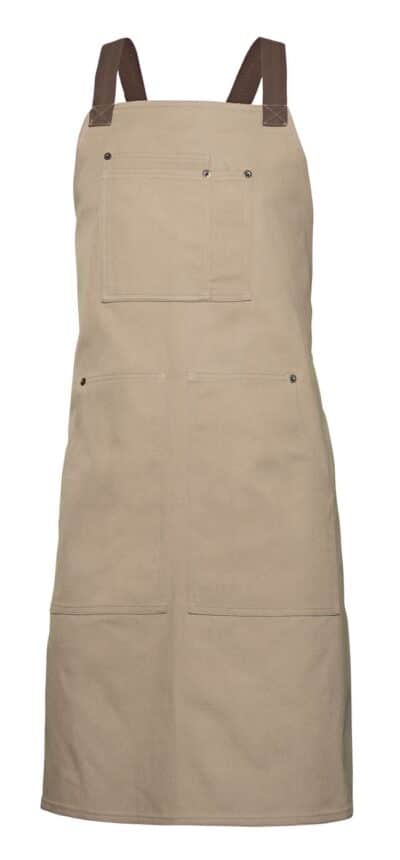 Velilla 404211b Delantal Peto Bicolor Beige Arena Marron