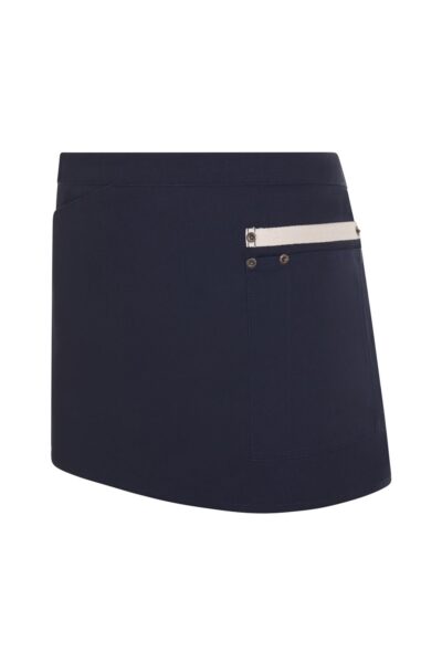 Velilla 404221b Delantal Corto Bicolor Azul Navy Marfil