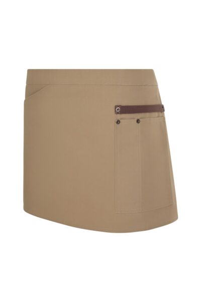 Velilla 404221b Delantal Corto Bicolor Beige Arena Marrón